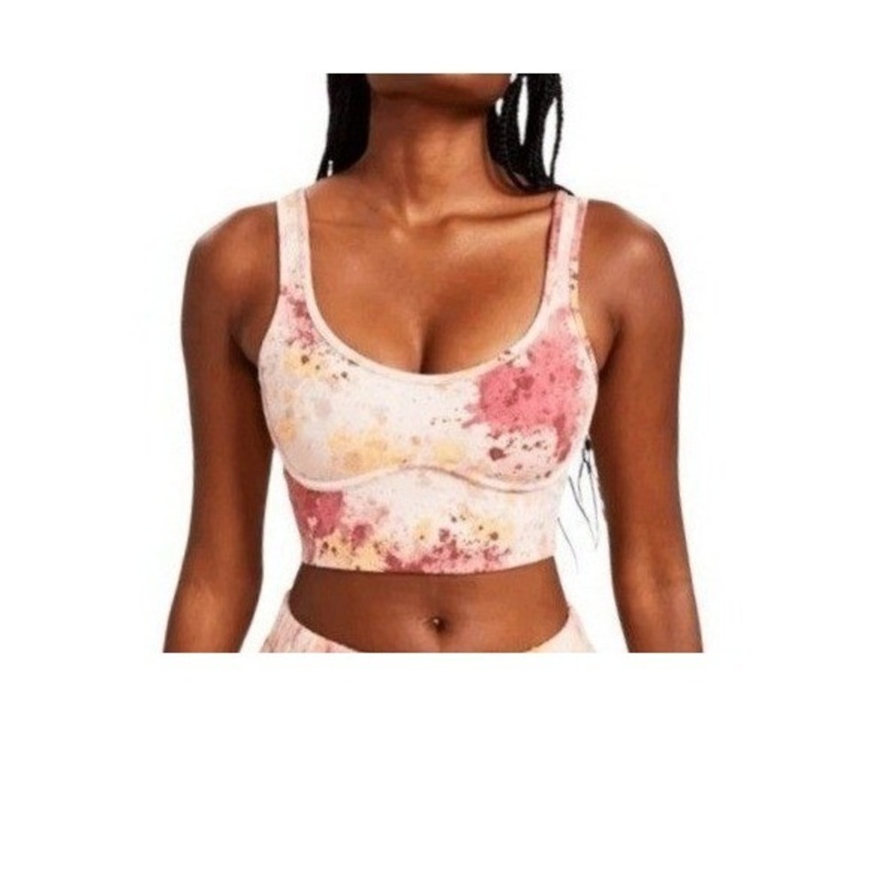 Jenni Style‎ Not Size Corset Bra Crop Top Watercolor Pinks L